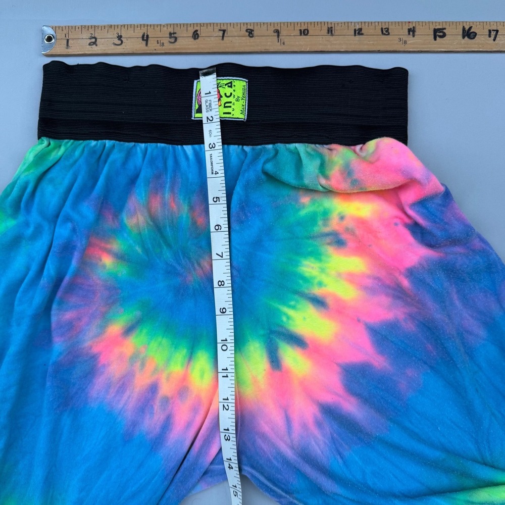 Vintage Neon Tie Dye 2Pc Set Suspender Crop Top Harem Pants Dopamine Dressing M - Picture 16 of 16